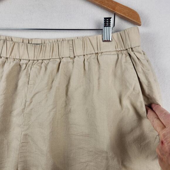 Quince 100% European Linen Pants Women’s SZ XL Beige Cropped Pockets - Picture 5 of 12